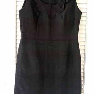 Carmen Marc Valvo Black Textured Midi Dress